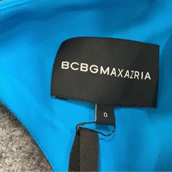 BCBGMAXAZRIA Vibrant Aqua Blue Open Back Women's Blazer Jacket Size 0 XS XXS NWT - Picture 7 of 8